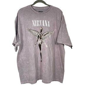 NWOT Nirvana Band Tee Purple 100% Cotton Licensed Merch Grunge Rock Angel Sz 2X